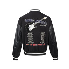 Rock n Roll Leather Baseball Jacket