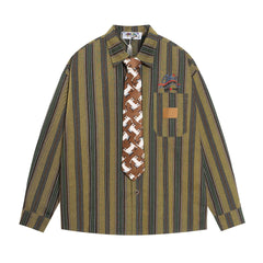 Vintage Retro Stripe Tie Shirt