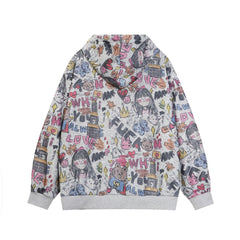 Graffiti Glow Oversized College Hoodie