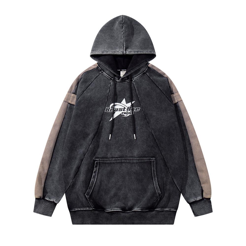 Star Emblem Contrast Hoodie