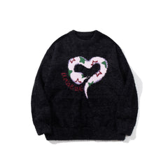 Snake-Shaped Love Crewneck Sweater