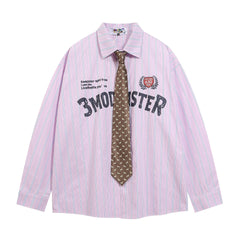 Loose Fit Tie-Stripe Shirt