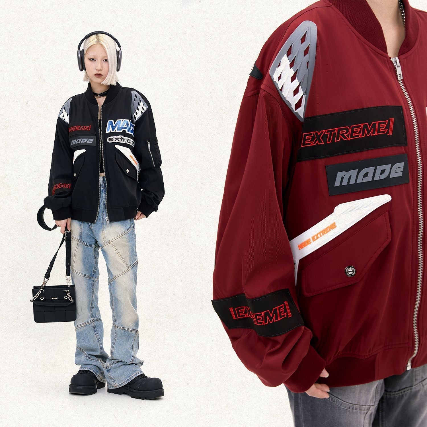 American Street Stamp Letter Racing Jacket