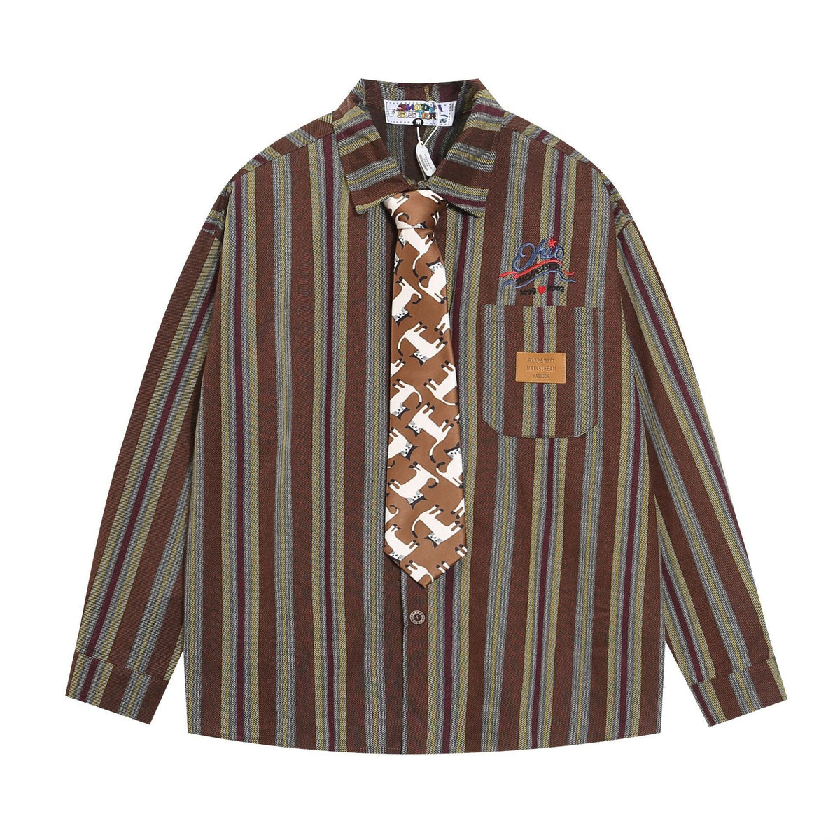Vintage Retro Stripe Tie Shirt