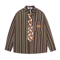 Vintage Retro Stripe Tie Shirt