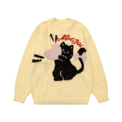 Knitted Heart Cat Sweater