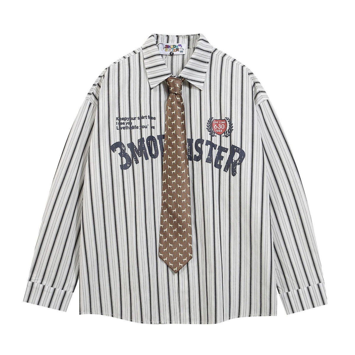 Loose Fit Tie-Stripe Shirt