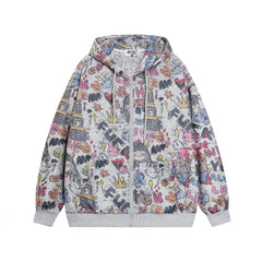 Graffiti Glow Oversized College Hoodie