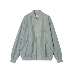 Street Vintage Retro Pleated Zipper Jacket