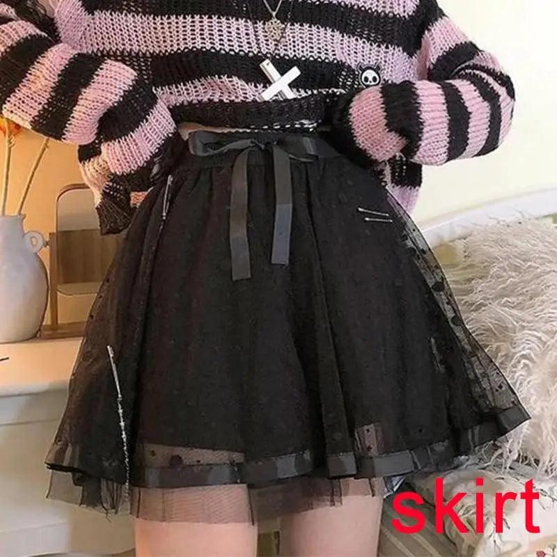 Striped Gothic Ripped Holes Sweater