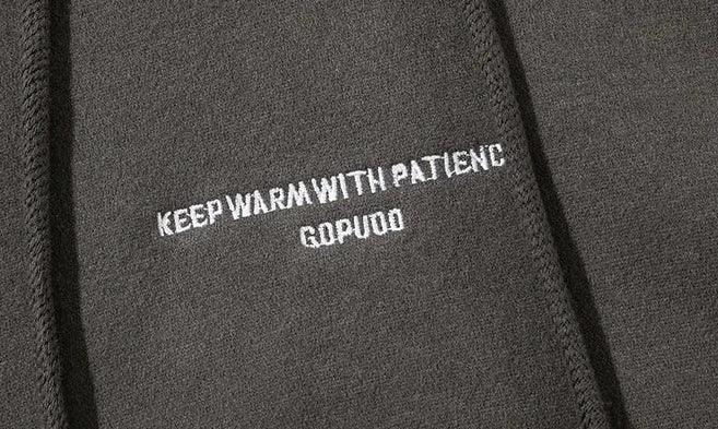 "KEEP WARM" Washed Hoodie