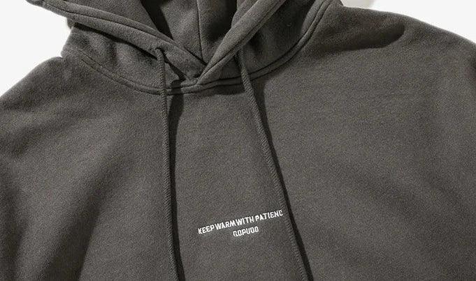 "KEEP WARM" Washed Hoodie