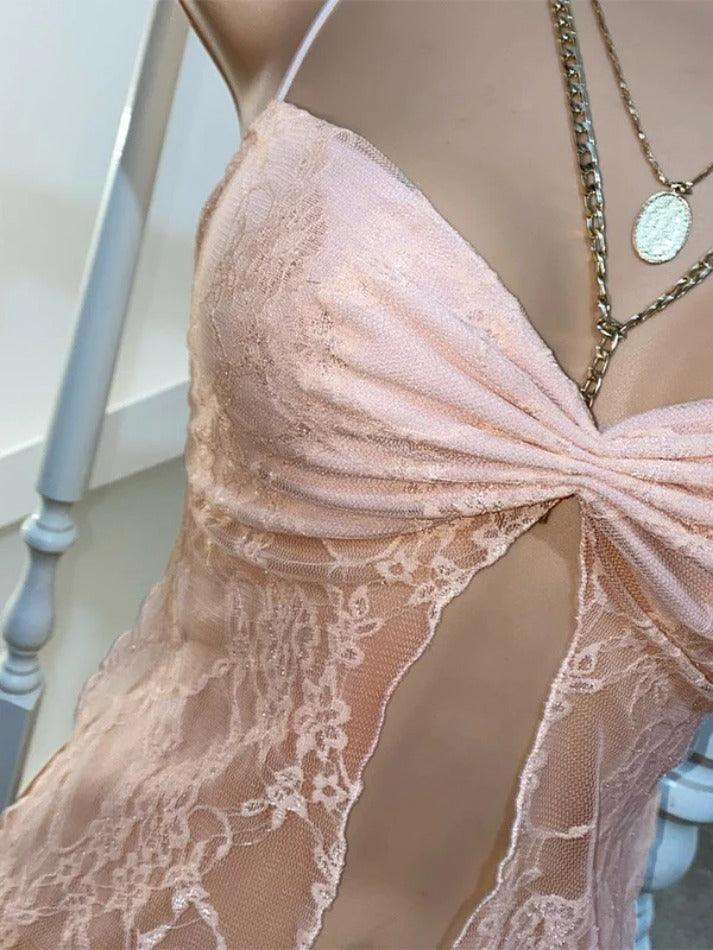 Lace Pleated Slit Cami Top - HouseofHalley