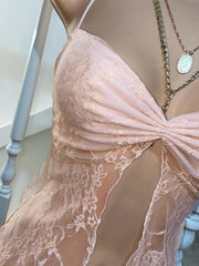 Lace Pleated Slit Cami Top - HouseofHalley