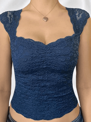 Lace Slim Short Sleeve Tee