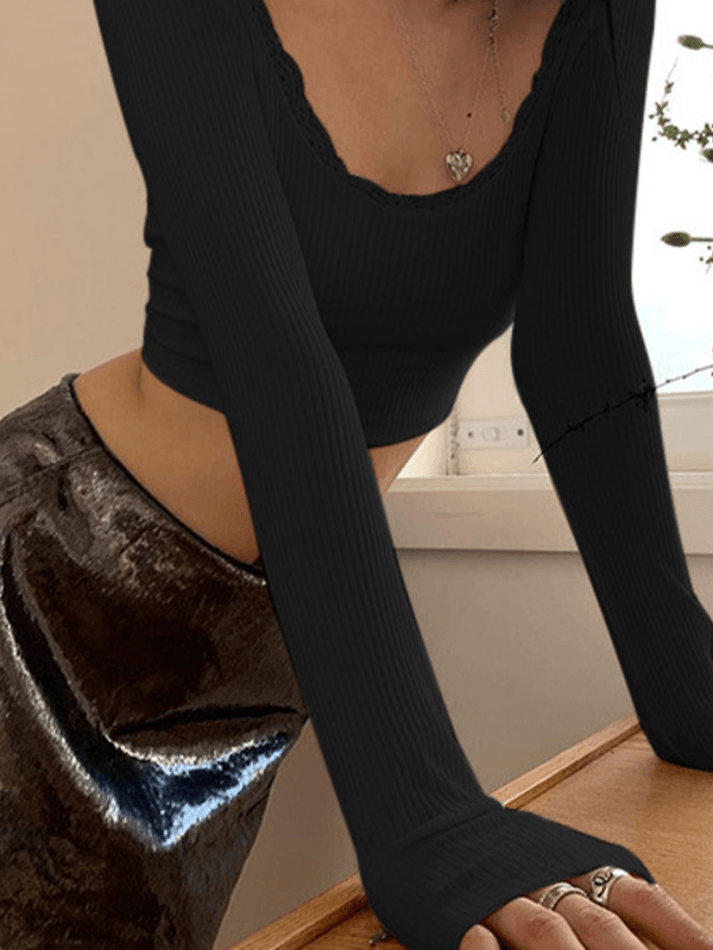 Lace Up Backless Crop Knit Top - HouseofHalley