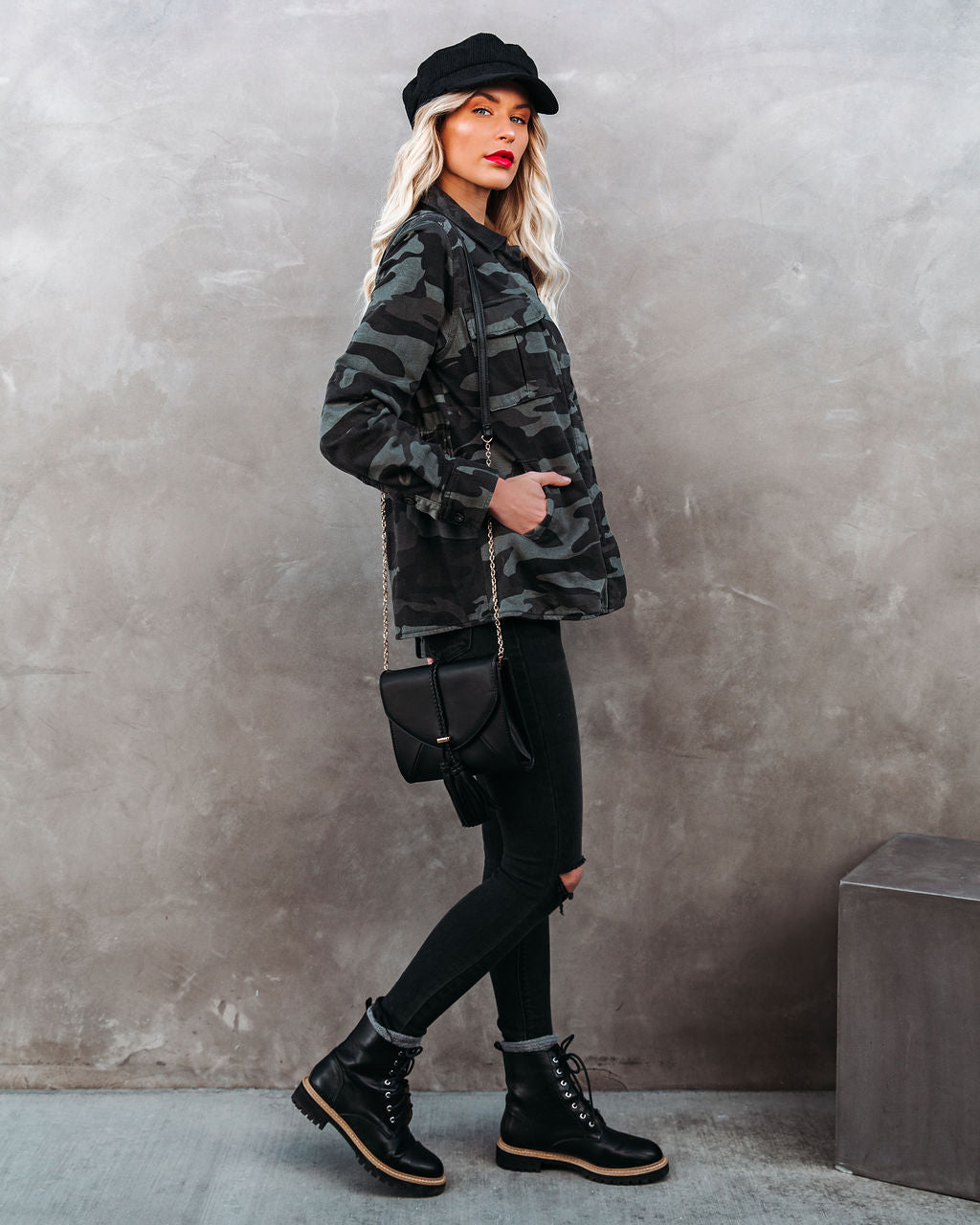 Lacie Cotton Pocketed Camo Shacket