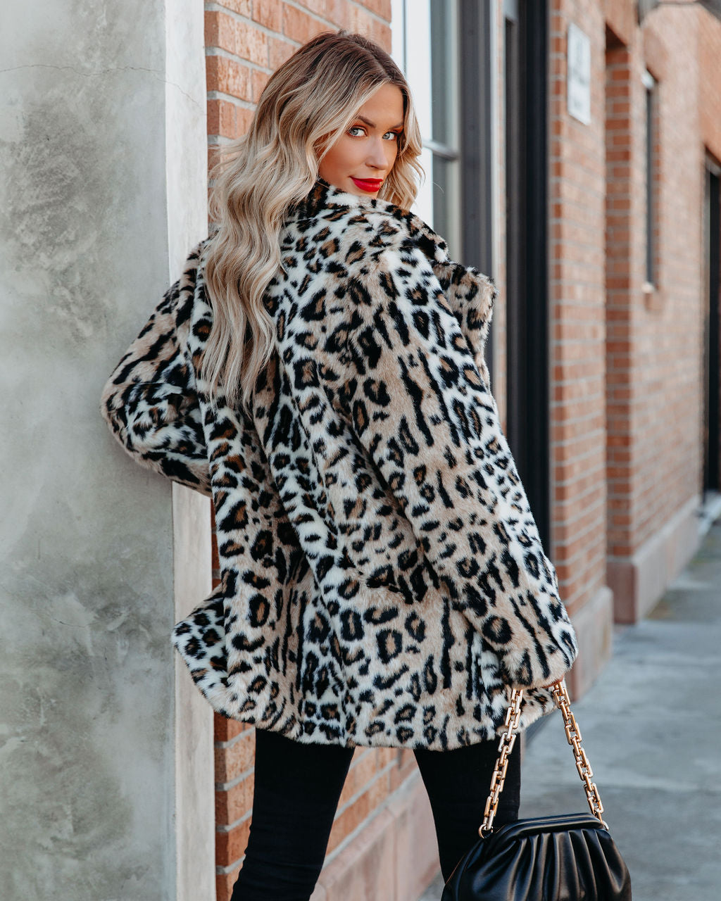 Ladies Night Pocketed Faux Fur Coat