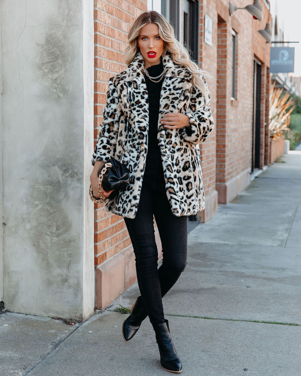 Ladies Night Pocketed Faux Fur Coat