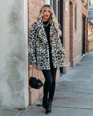 Ladies Night Pocketed Faux Fur Coat