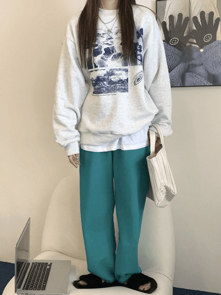 Landscape Print Crew Sweatshirt - HouseofHalley