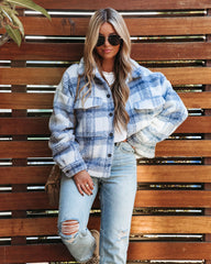 LA Winter Pocketed Plaid Button Down Jacket