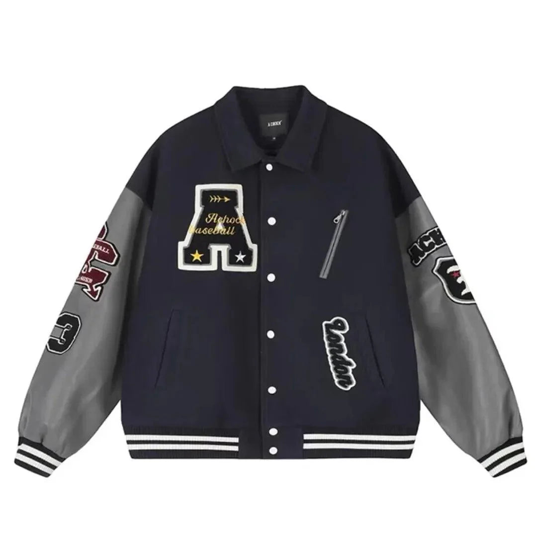Letter Embroidery Varsity Jacket