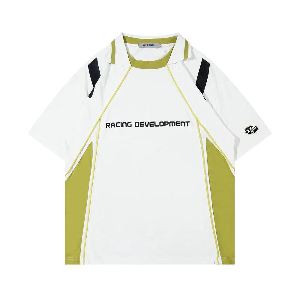 Letter Print Racing Style T-Shirt