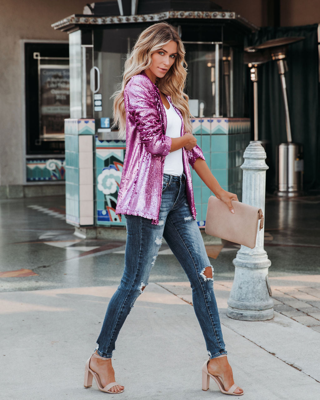 Life Of The Party Sequin Blazer - Pink