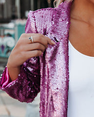 Life Of The Party Sequin Blazer - Pink