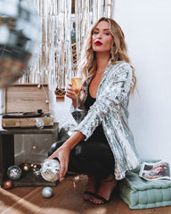 Life Of The Party Sequin Blazer - Silver