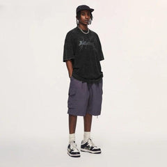 Lightning Printed Washed Oversized T-shirt