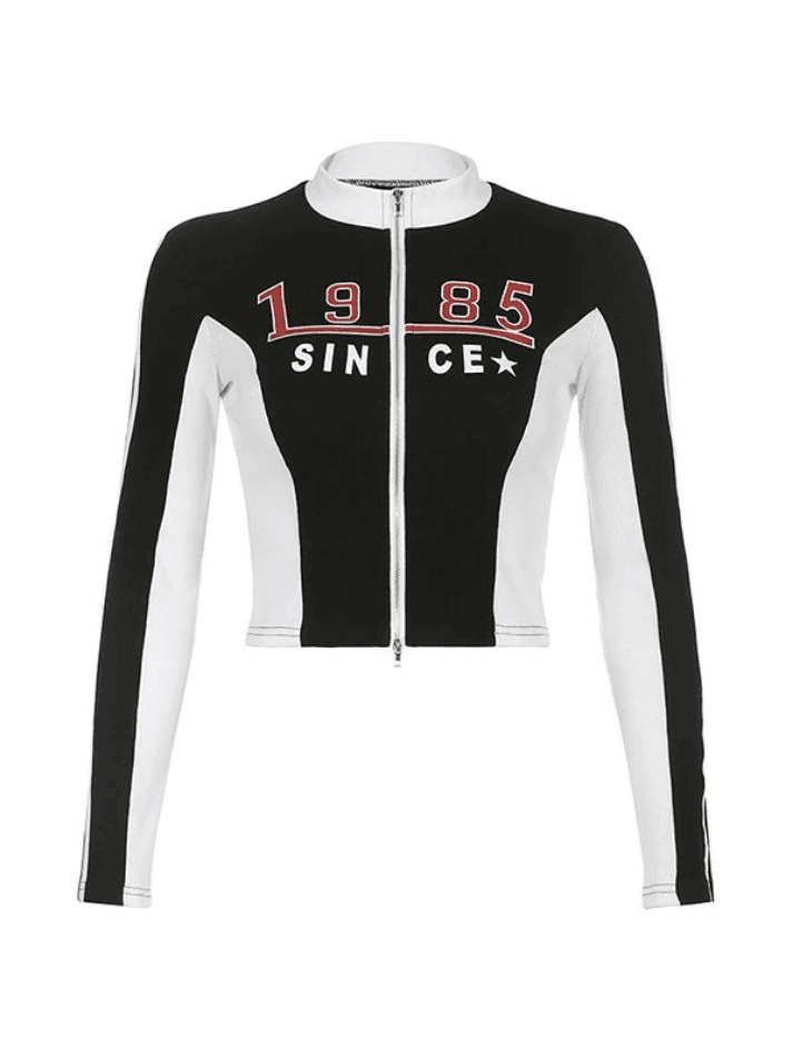 Logo Graphic Graceful Oversize Zipper Jacket