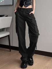 Low Waist Baggy Parachute Cargo Pants - HouseofHalley