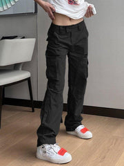 Low Waist Baggy Parachute Cargo Pants - HouseofHalley