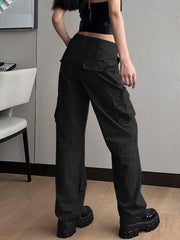 Low Waist Baggy Parachute Cargo Pants - HouseofHalley