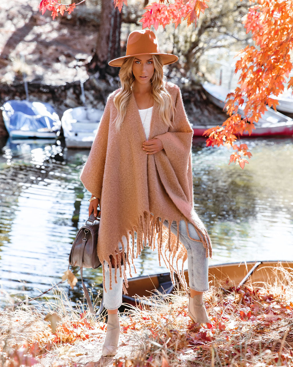 Liyana Soft Fringe Poncho