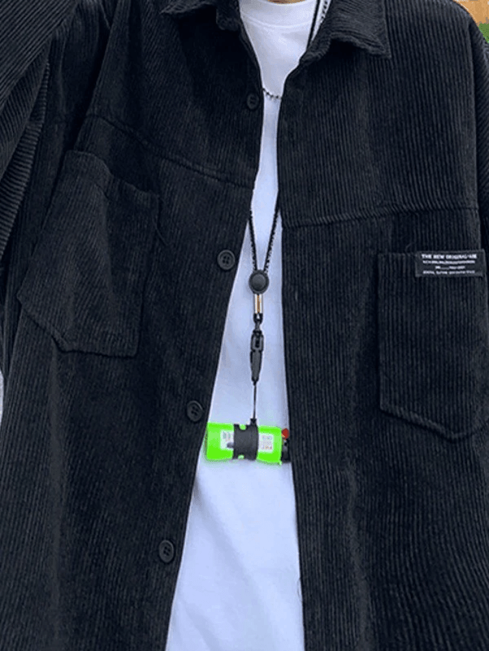 Men's Simple Pocket Corduroy Long Sleeve Shirt - HouseofHalley