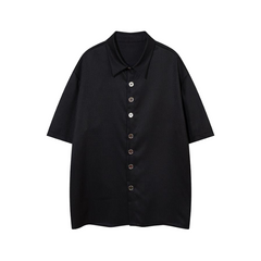 Metallic Buttons Short Sleeve Shirt
