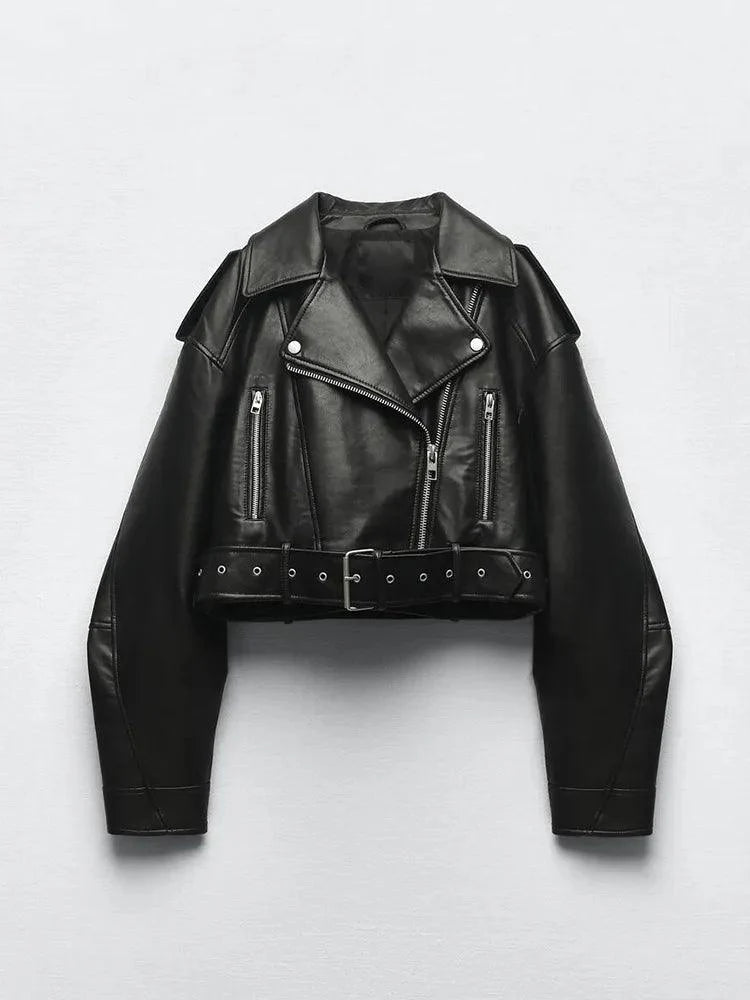 Motorcycle Leather Short Jacket