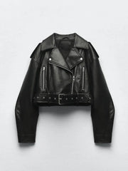 Motorcycle Leather Short Jacket