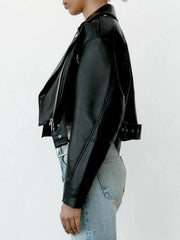 Motorcycle Leather Short Jacket