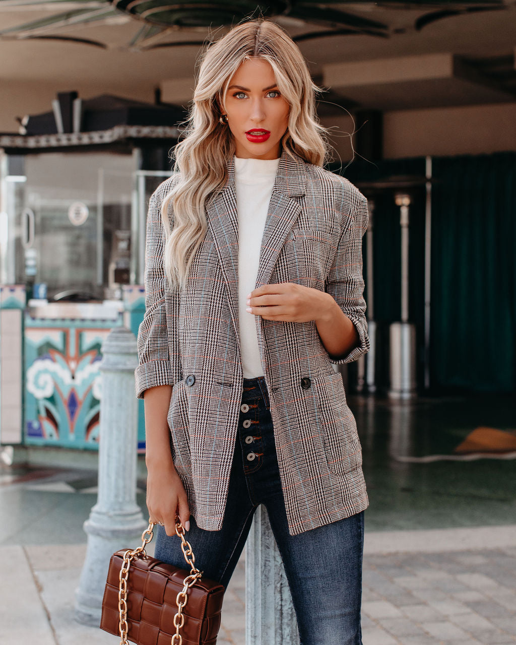 Muir Pocketed Plaid Blazer