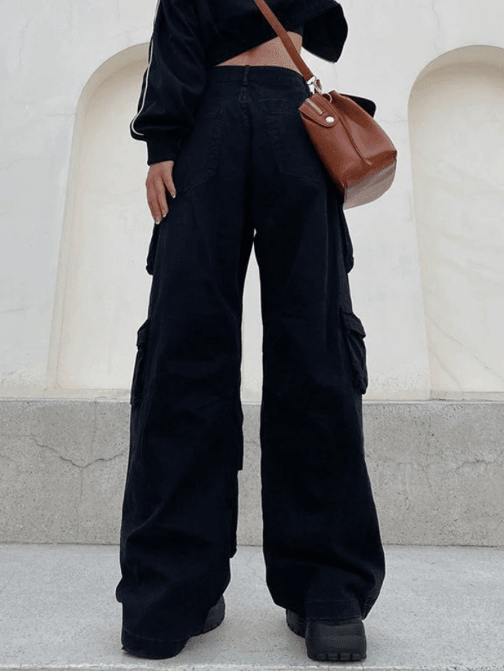 Multi Pockets Vintage Baggy Cargo Jeans - HouseofHalley