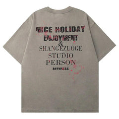 "NICE HOLIDAY" Letter Print T-Shirt