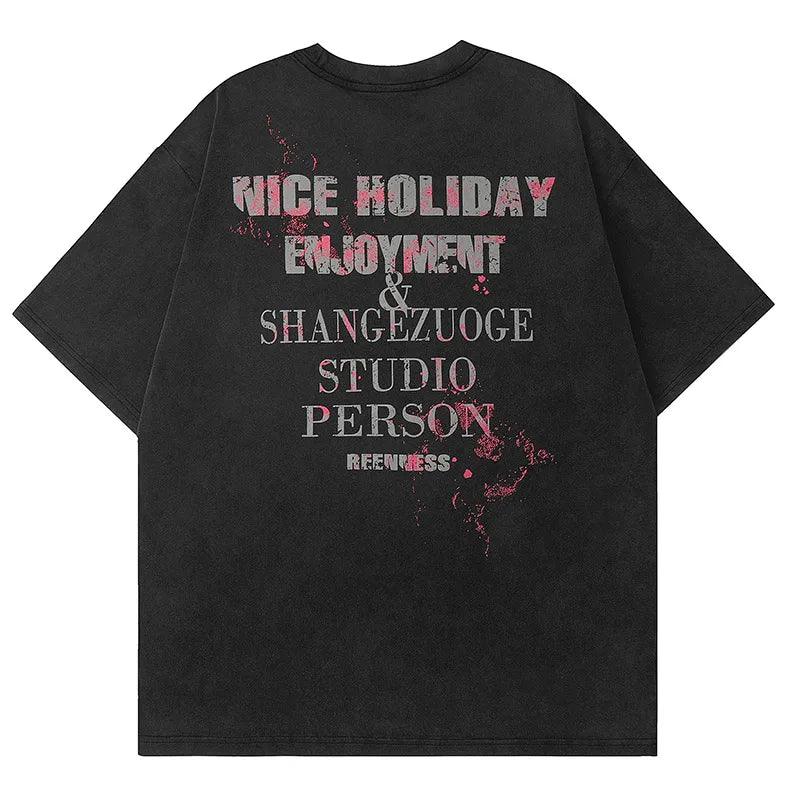 "NICE HOLIDAY" Letter Print T-Shirt