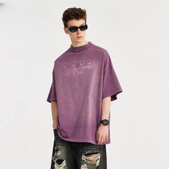 NO MUSIC Washed Oversized T-Shirt