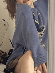 Oversized Butterfly Jacquard Sweater