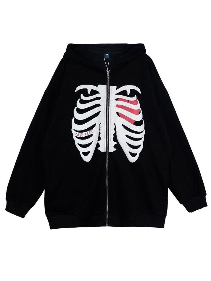 Skull Skater Graceful Print Hoodie