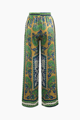 Paisley Print Drawstring Waist Pants - HouseofHalley